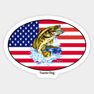 Largemouth Bass Flag Sticker